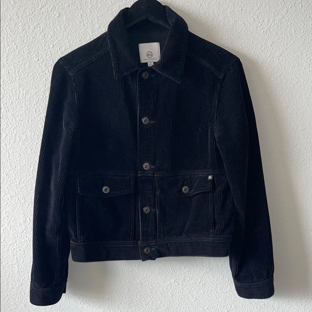 Ag Adriano Goldschmied Black Corduroy Lightweight Jacket